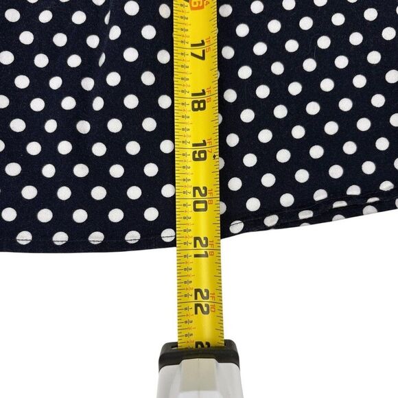 Modcloth Navy Polka Dot A-Line Knit Skirt Nautical Flirty Girly Date Night M - Picture 14 of 16